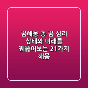 꿈해몽: 총 꿈, 심리 상태와 미래를 꿰뚫어보는 21가지 해몽
