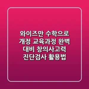와이즈만 수학으로 개정 교육과정 완벽 대비! 창의사고력 진단검사 활용법