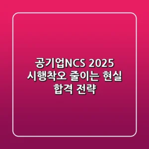공기업NCS 2025, 시행착오 줄이는 현실 합격 전략