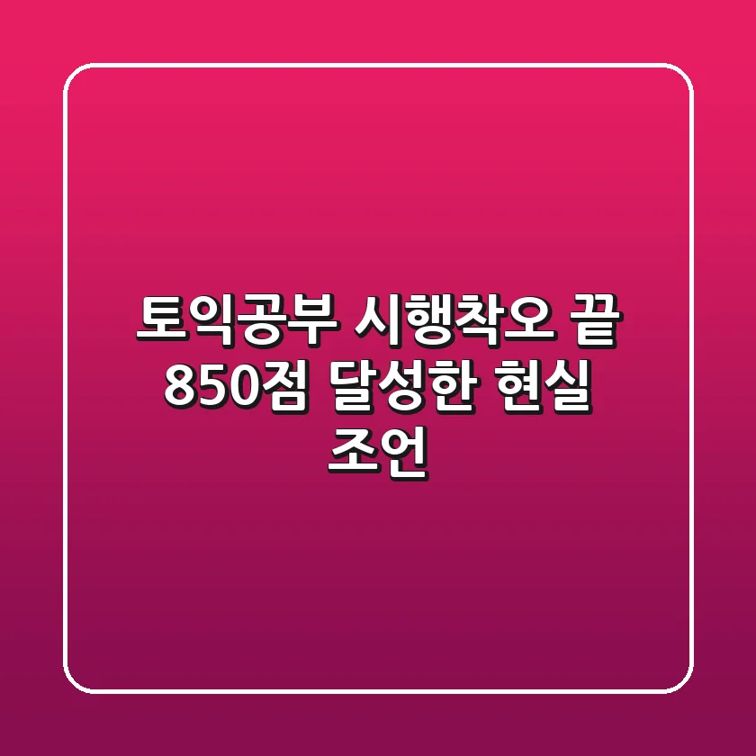 토익공부, 시행착오 끝 850점 달성한 현실 조언