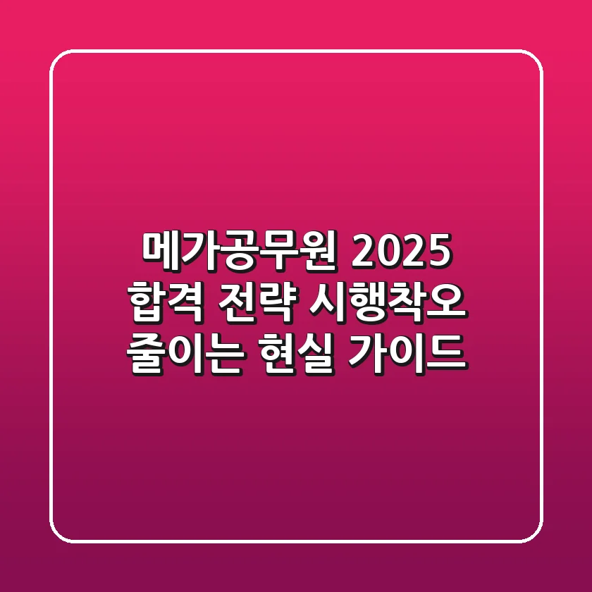 메가공무원, 2025 합격 전략: 시행착오 줄이는 현실 가이드