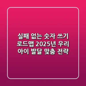 실패 없는 숫자 쓰기 로드맵: 2025년 우리 아이 발달 맞춤 전략