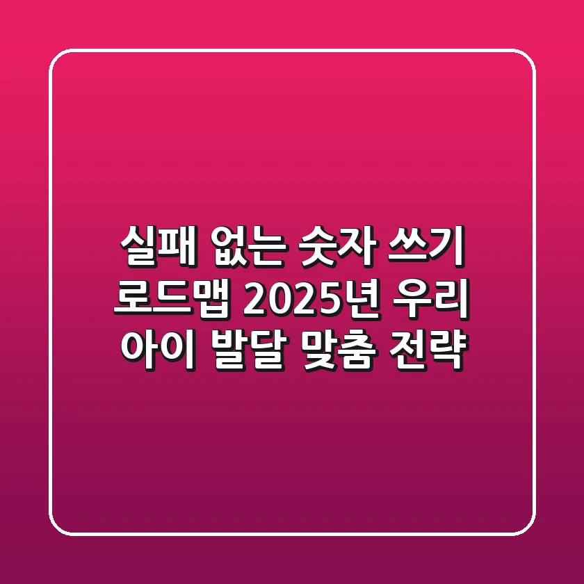 실패 없는 숫자 쓰기 로드맵: 2025년 우리 아이 발달 맞춤 전략
