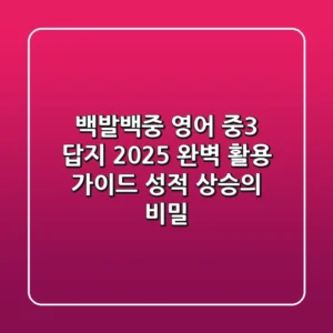백발백중 영어 중3 답지 2025 완벽 활용 가이드: 성적 상승의 비밀