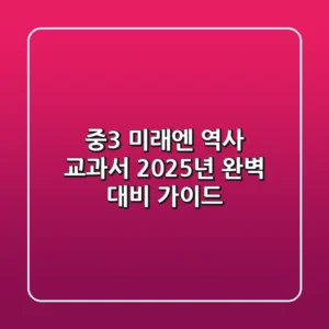 중3 미래엔 역사 교과서, 2025년 완벽 대비 가이드