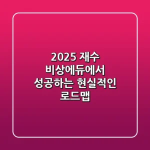 2025 재수, 비상에듀에서 성공하는 현실적인 로드맵