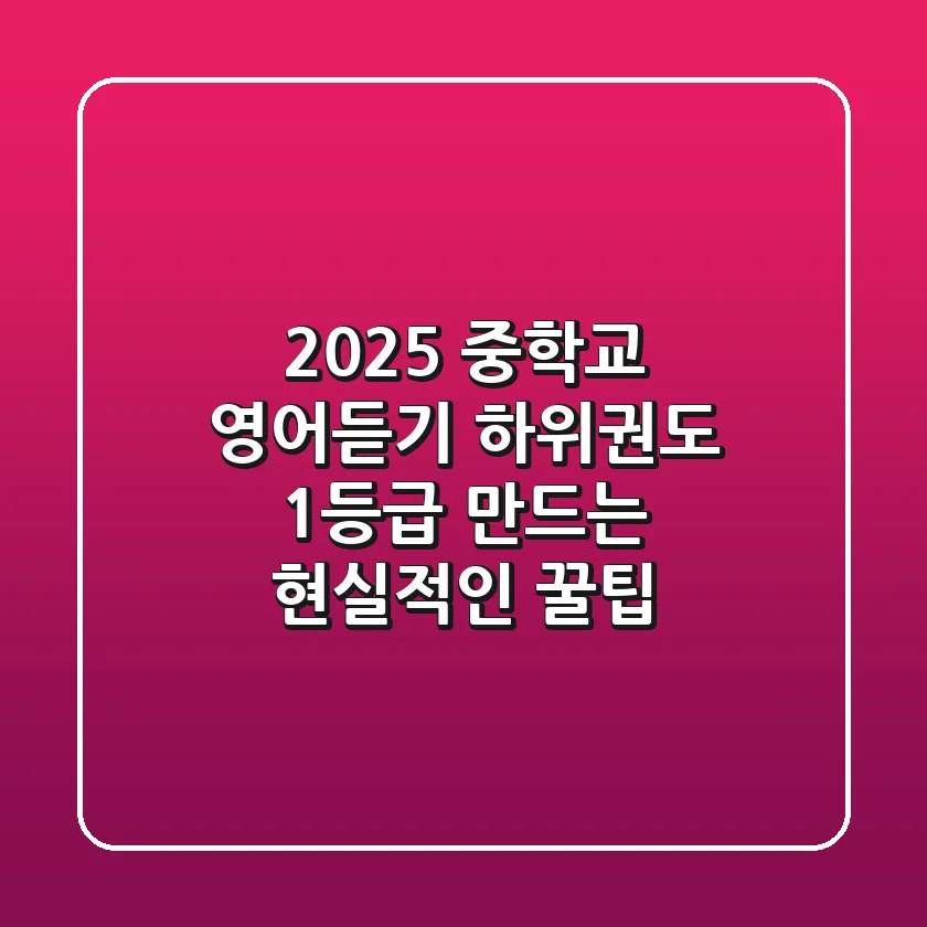 2025 중학교 영어듣기, 하위권도 1등급 만드는 현실적인 꿀팁