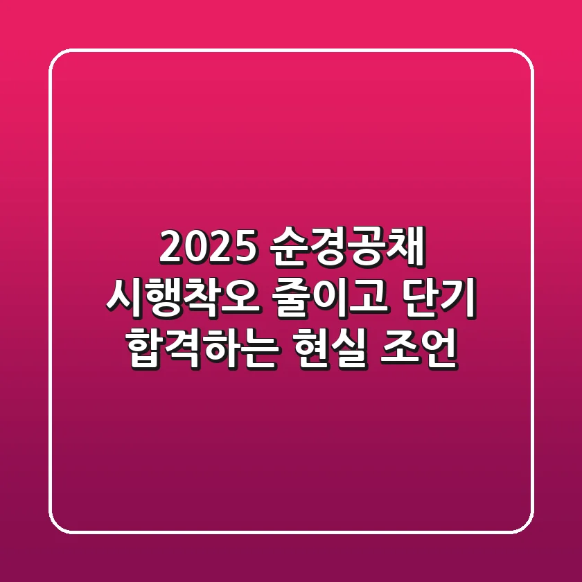 2025 순경공채, 시행착오 줄이고 단기 합격하는 현실 조언