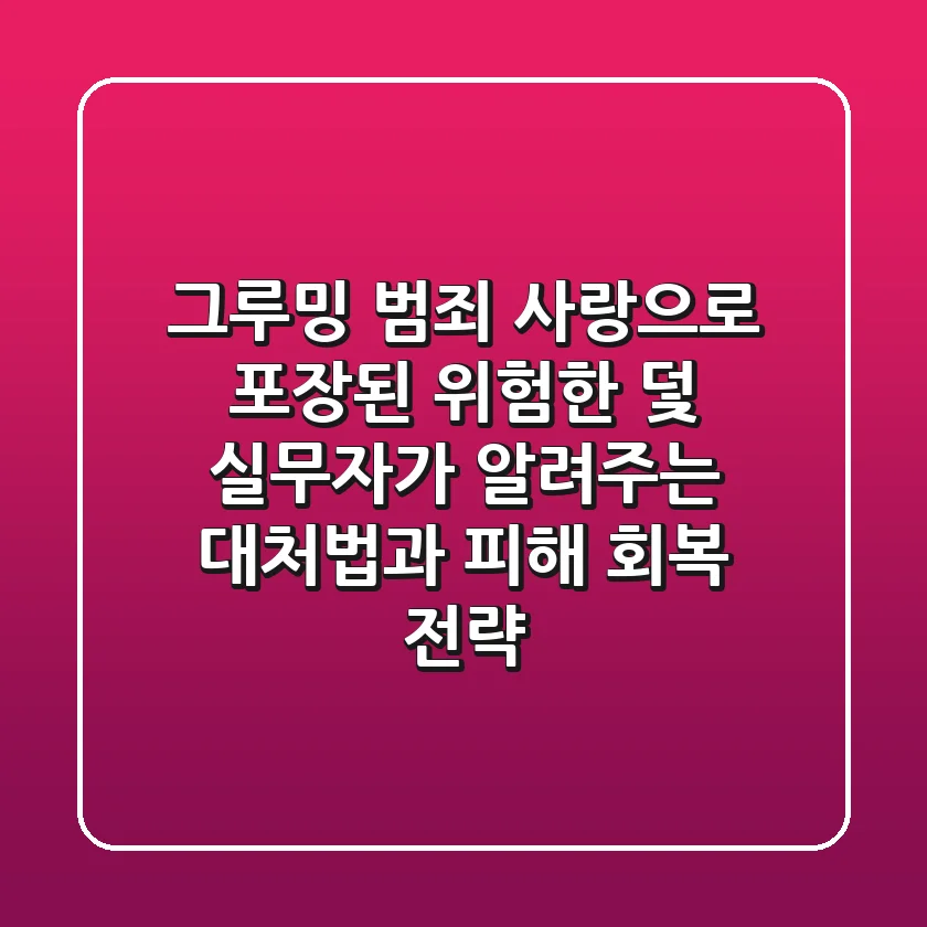 그루밍 범죄, 사랑으로 포장된 위험한 덫: 실무자가 알려주는 대처법과 피해 회복 전략