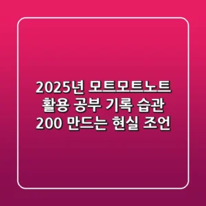 2025년, 모트모트노트 활용! 공부 & 기록 습관 200% 만드는 현실 조언