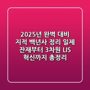 "2025년 완벽 대비", 지적 백년사 정리: 일제 잔재부터 3차원 LIS 혁신까지 총정리