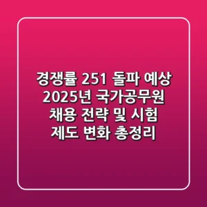 "경쟁률 25:1 돌파 예상", 2025년 국가공무원 채용 전략 및 시험 제도 변화 총정리