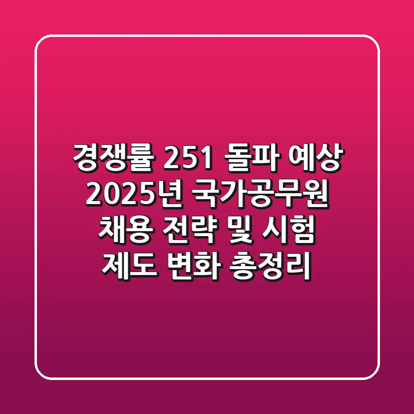 "경쟁률 25:1 돌파 예상", 2025년 국가공무원 채용 전략 및 시험 제도 변화 총정리