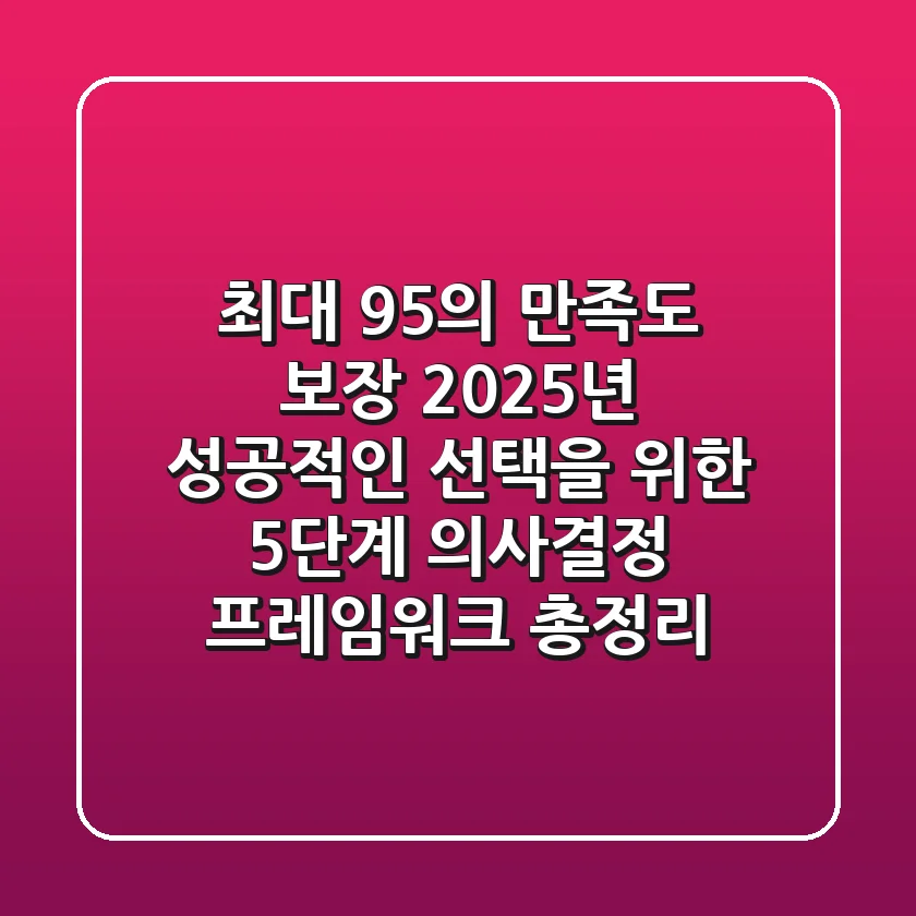 "최대 95%의 만족도 보장", 2025년 성공적인 선택을 위한 5단계 의사결정 프레임워크 총정리