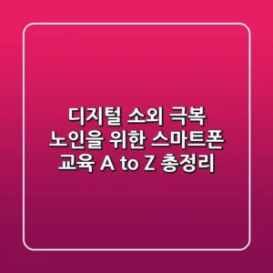 "디지털 소외 극복", 노인을 위한 스마트폰 교육 A to Z 총정리