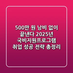 "500만 원 낭비 없이 끝낸다", 2025년 국비지원프로그램 취업 성공 전략 총정리